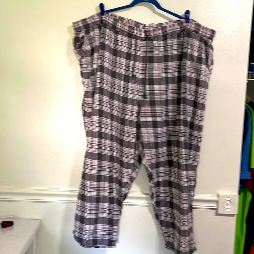 Pink plaid flannel pants